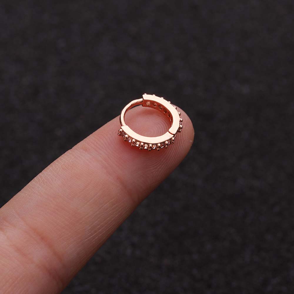 Khuyên Tai Dạng Vòng Màu Hoa Hồng 6 / 8mm