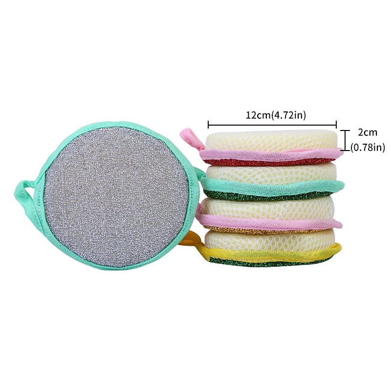 Bọt Biển Ma Thuật Nhà Bếp Gia Đình Houseeker Khăn Lau Đĩa Hai Mặt Tròn Miếng Cọ Rửa Vệ Sinh, Màu Sắc Ngẫu Nhiên
