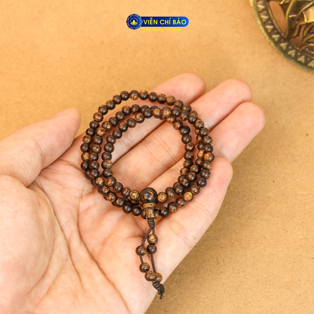Chuỗi vòng tay trầm hương sánh chìm 108 hạt 4mm thời trang phụ kiện trang sức Viễn Chi Bảo V000764-4