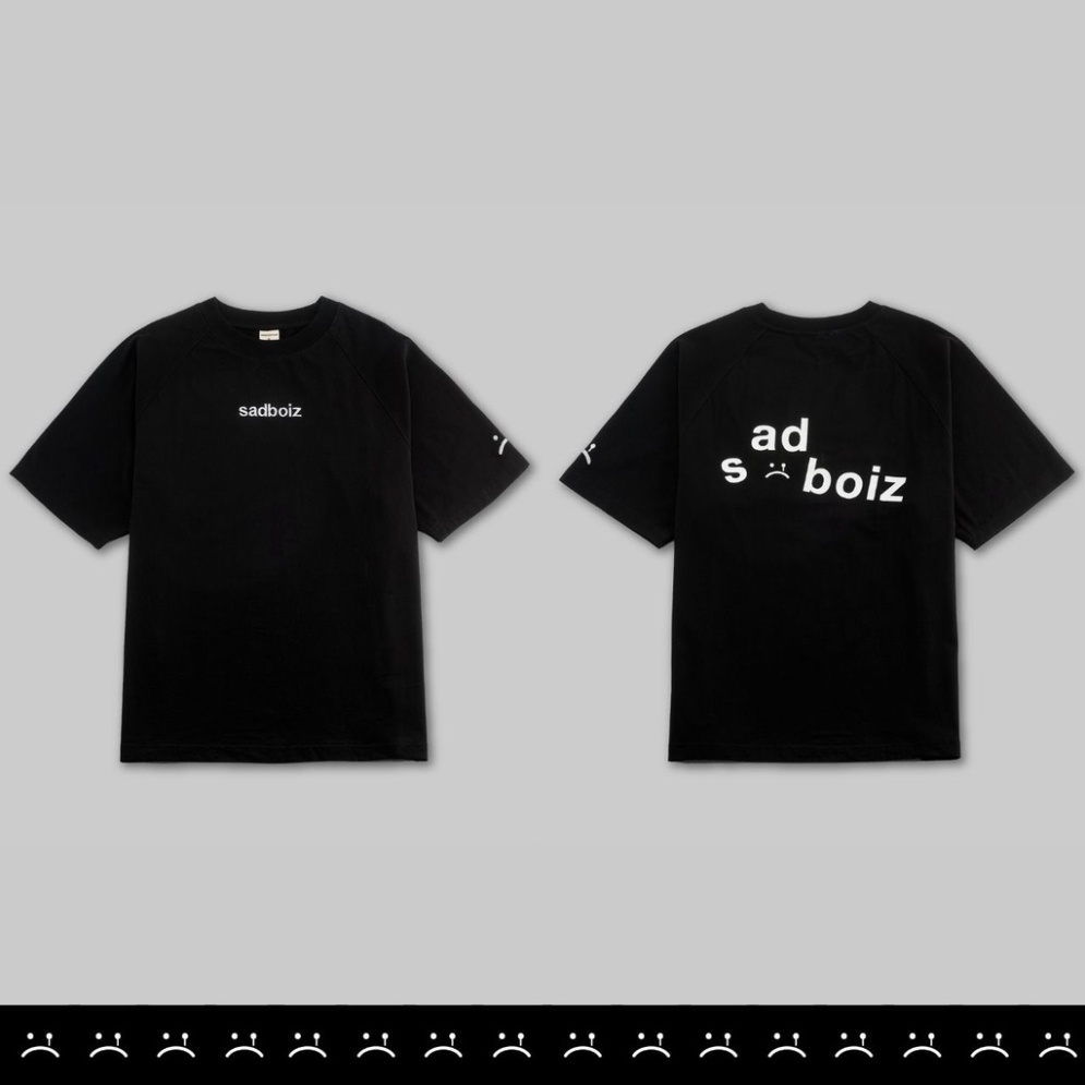 Áo thun SADBOIZ SIGNATURE - Áo thun unisex nam nữ form rộng oversize chất liệu Cotton