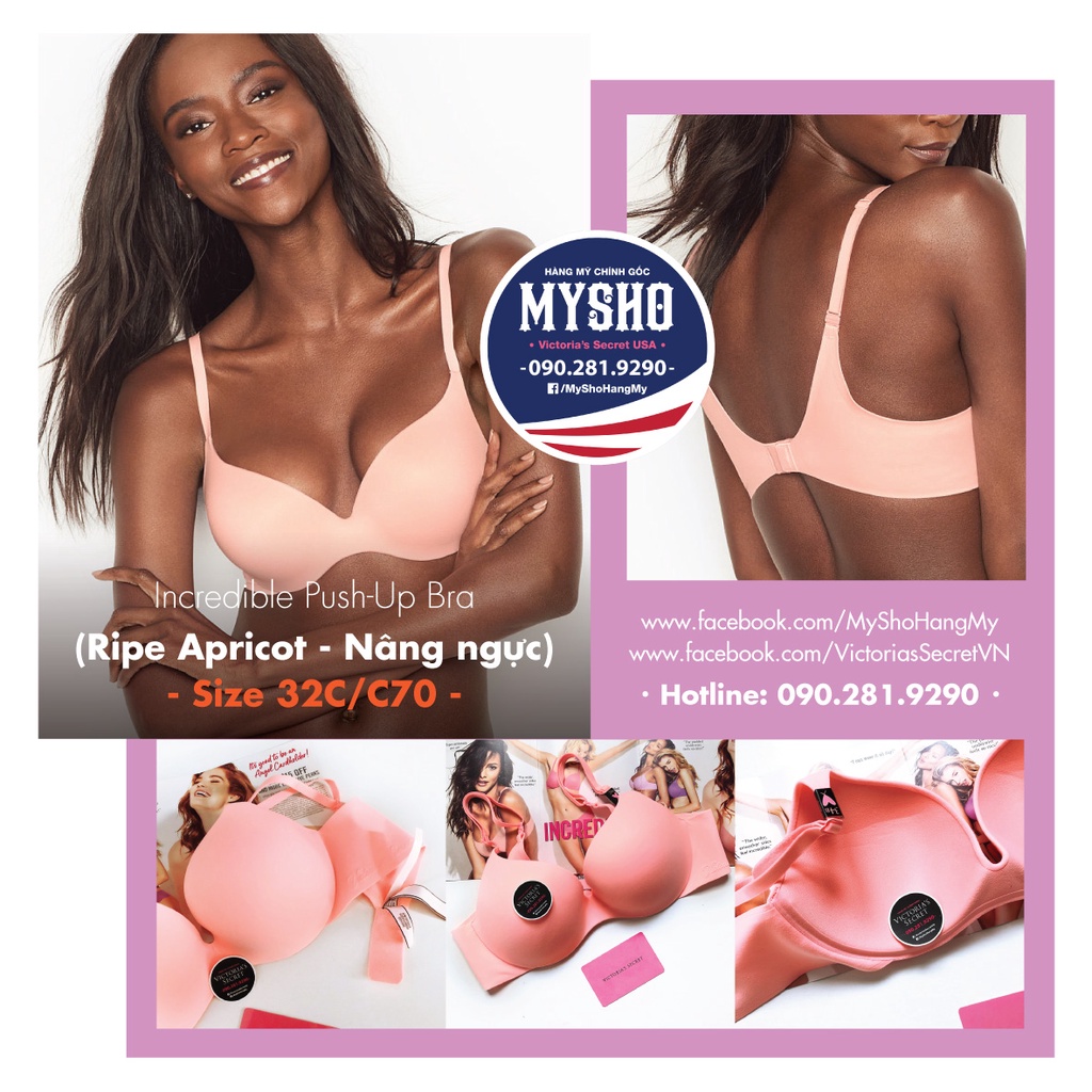 [Size 32C-04] Áo Lót Incredible Push-up Bra - Ripe Apricot, Nâng ngực