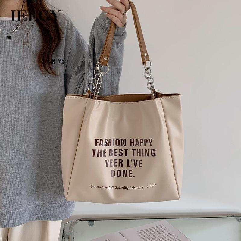 Túi đeo vai IELGY cỡ lớn in chữ thời trang cho nữ