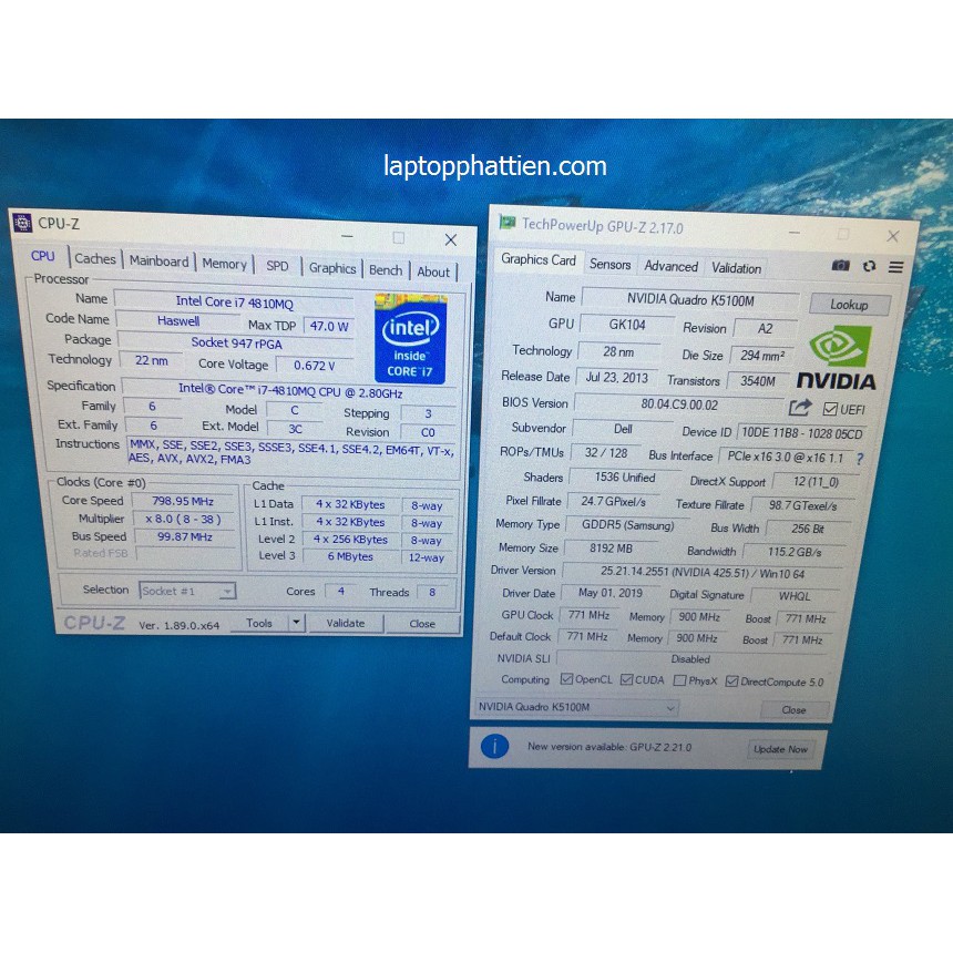 Laptop Dell M6800 I7 4810MQ, 8G RAM, SSD 256G, Nividia K5100M 8G GDDR5 , MH Cảm Ứng 17.3 Inch Full HD. | BigBuy360 - bigbuy360.vn