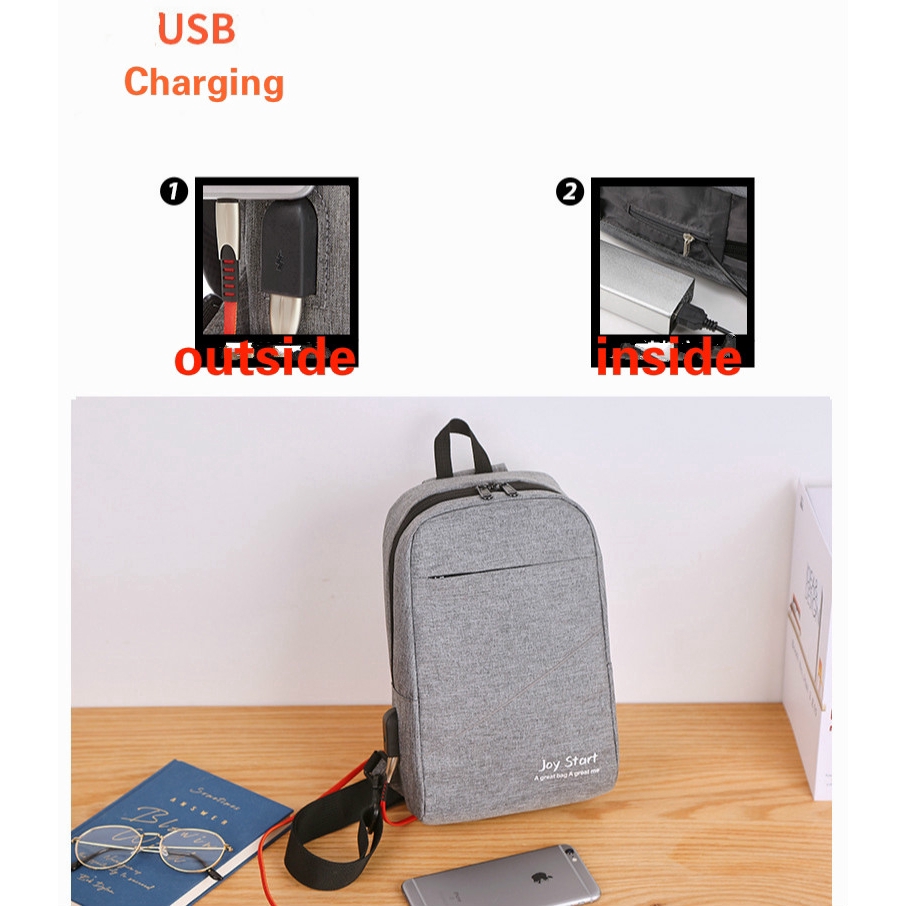 Men's Cross-body Bag USB Casual Bags Outdoor Multifunctional Riding Small Bags