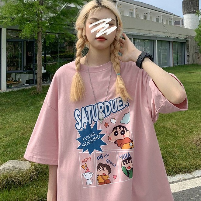 Áo thun tay lỡ form rộng , áo phông 3158 form rộng chất cotton in hình rối