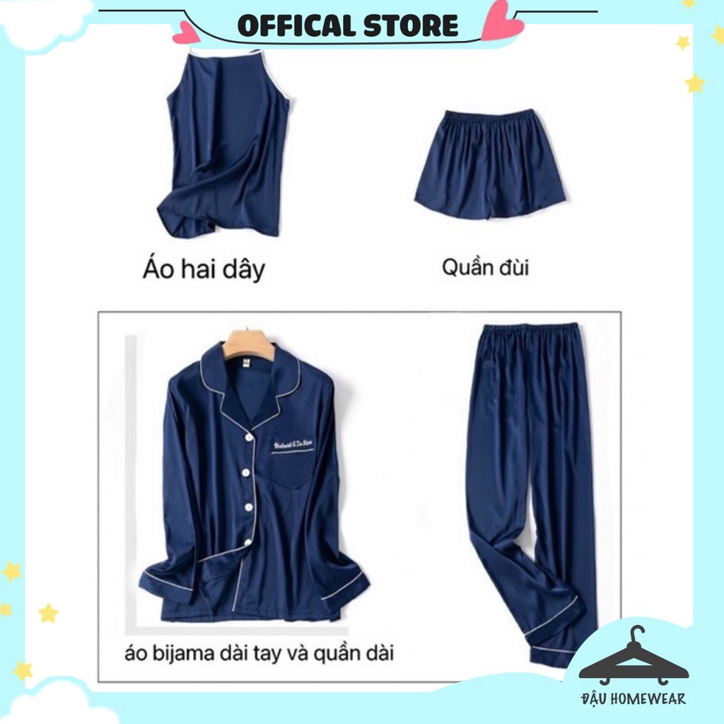 [💯💯💯HÀNG THẬT FREE SHIP] ❤️❤️❤️Bộ đồ ngủ 04 món đơn sắc❤️[HÀNG SIÊU ĐẸP]