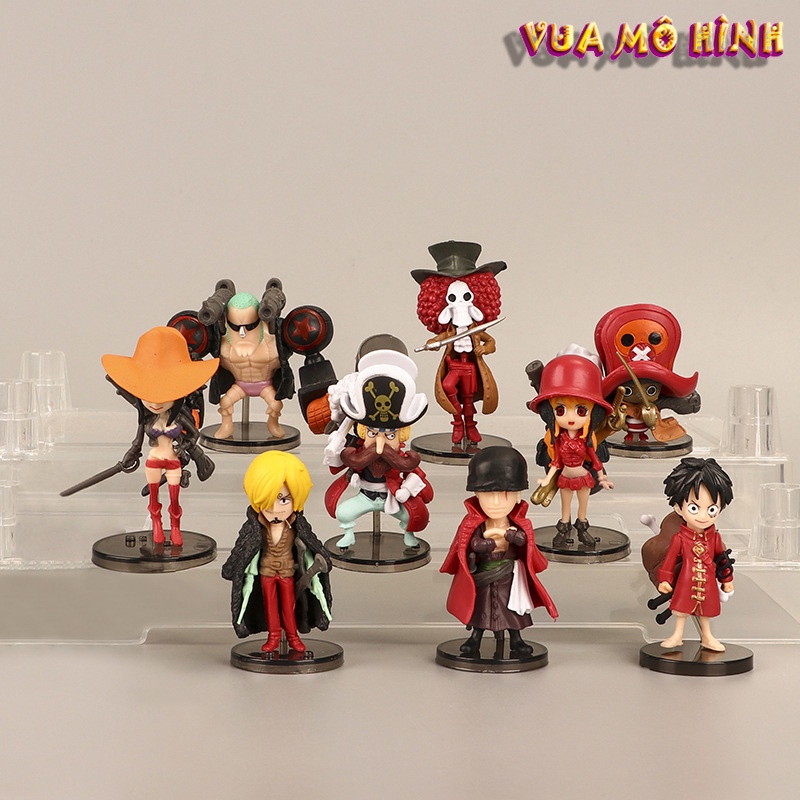 Mô hình One Piece - Combo 9 nhân vật chibi Luffy Zoro Sanji Ace Sabo Nami Robin Choper Usopp Brook Franky Jinbei