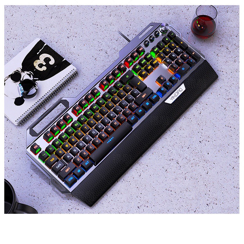 Bàn phím cơ gaming Latope bàn phím máy tính có dây Full Led RGB K100