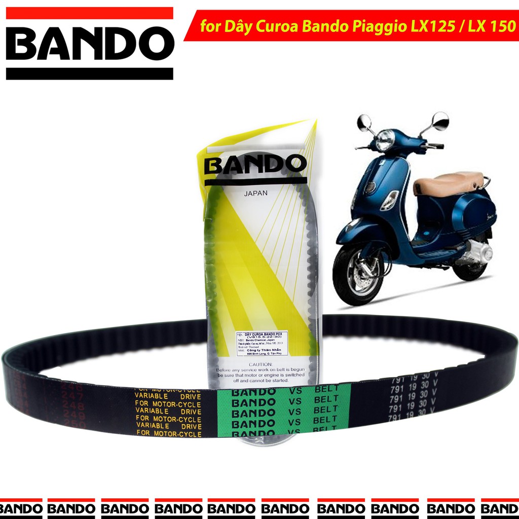 Hàng hãng, Dây curoa Piaggio LX 125 150 2V, Liberty 2v, Beverly Bando (Cu roa, dây đai Vespa)