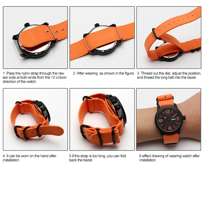 Dây Đeo Sợi Nylon Chất Lượng Cao 20mm 22mm Cho Đồng Hồ Thể Thao 007 James Bond