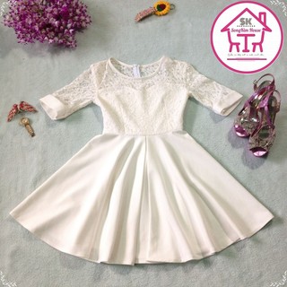 Đầm Xòe Phối Ren dự tiệc Sang Trọng