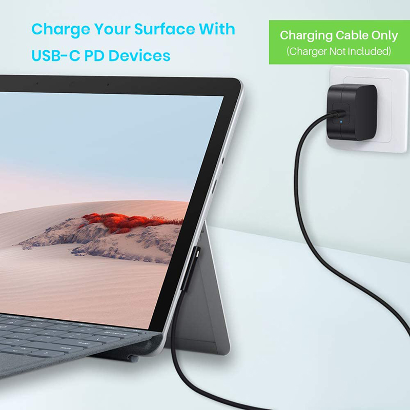 Cáp sạc Surface 15V / 3A kết nối với Type-C cho MicroSoft Surface Pro Go Laptop Book Charging Cable