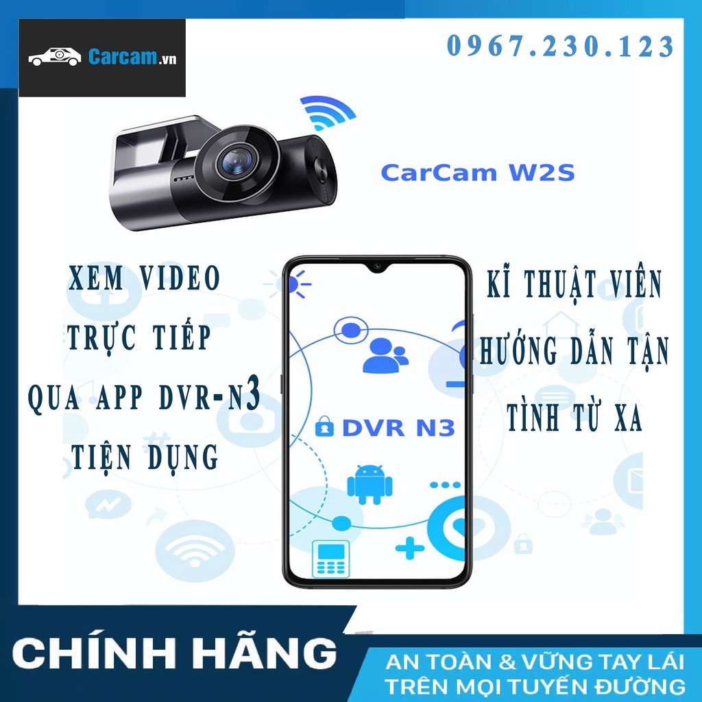 Camera Hành Trình Wifi W2S CarCam Chính Hãng 1920*1080P Tặng Thẻ 32G