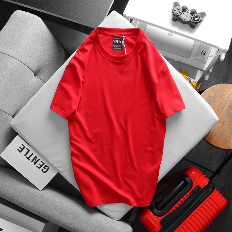 Áo thun nam không cổ ngắn tay nhiều màu trơn - thun cotton thấm hút tốt