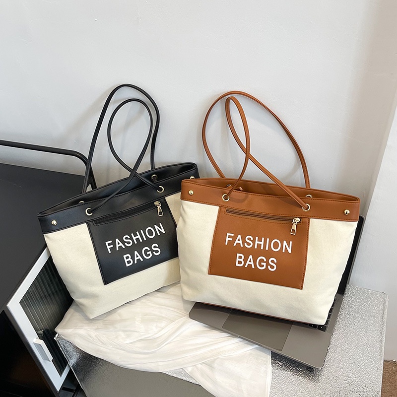 Túi Xách Canvas Cỡ Lớn 2022 Họa Tiết Chữ Thời Trang Cho Nữ