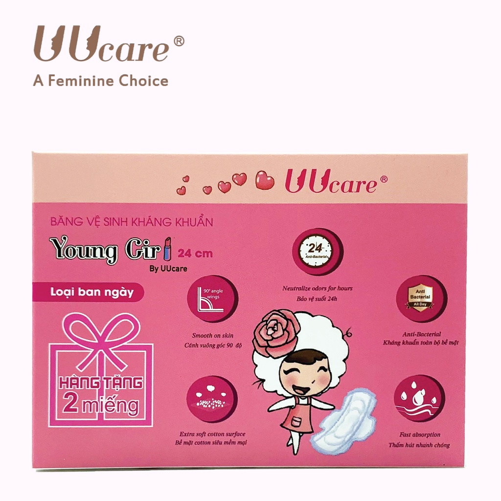 Băng vệ sinh UUcare Young Girl (Gói 2 Miếng)