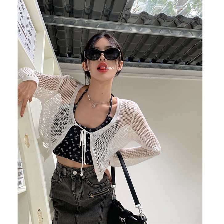 QADCOL Áo khoác cardigan QADCOL cổ chữ V chống nắng thời trang cao cấp dành cho nữ