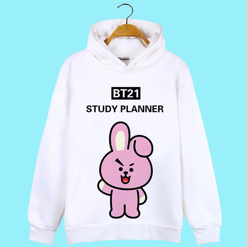 Bts Bt21 Áo Hoodie Dài Tay In Hình Bt21 Xinh Xắn Cho Nữ