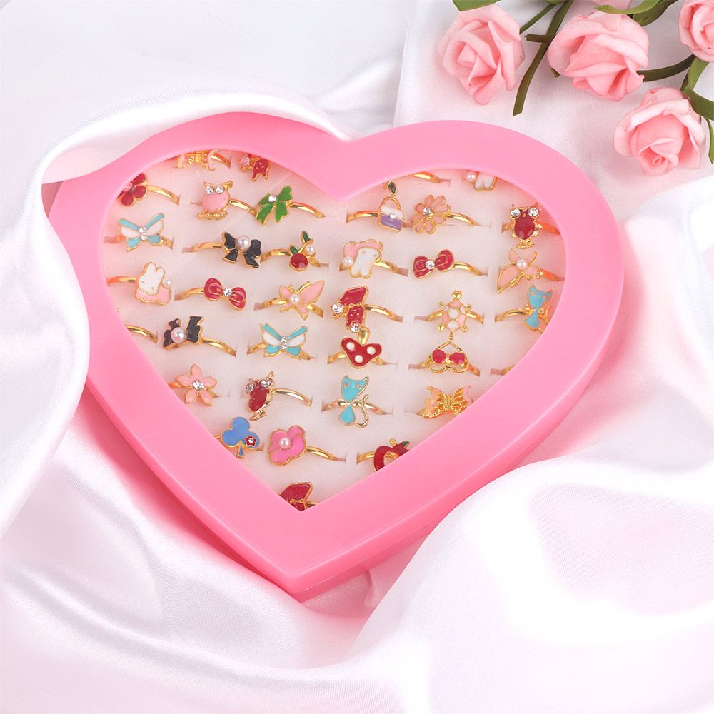 Bộ 36 nhẫn đồ chơi hoạt hình nhiều màu sắc cho bé gái