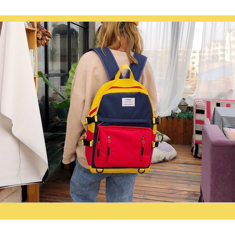 XẢ KHO Freeship_Balo sắc màu nam nữ phong cách Hàn Quốc cá tính trẻ trung
