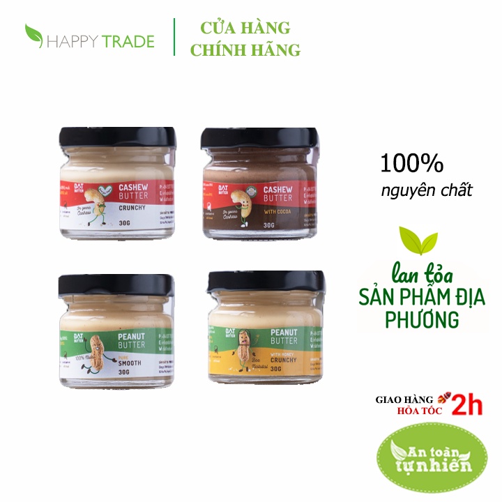 Combo 4 hũ bơ đậu phộng nguyên chất Đạt Butter 30g/hũ