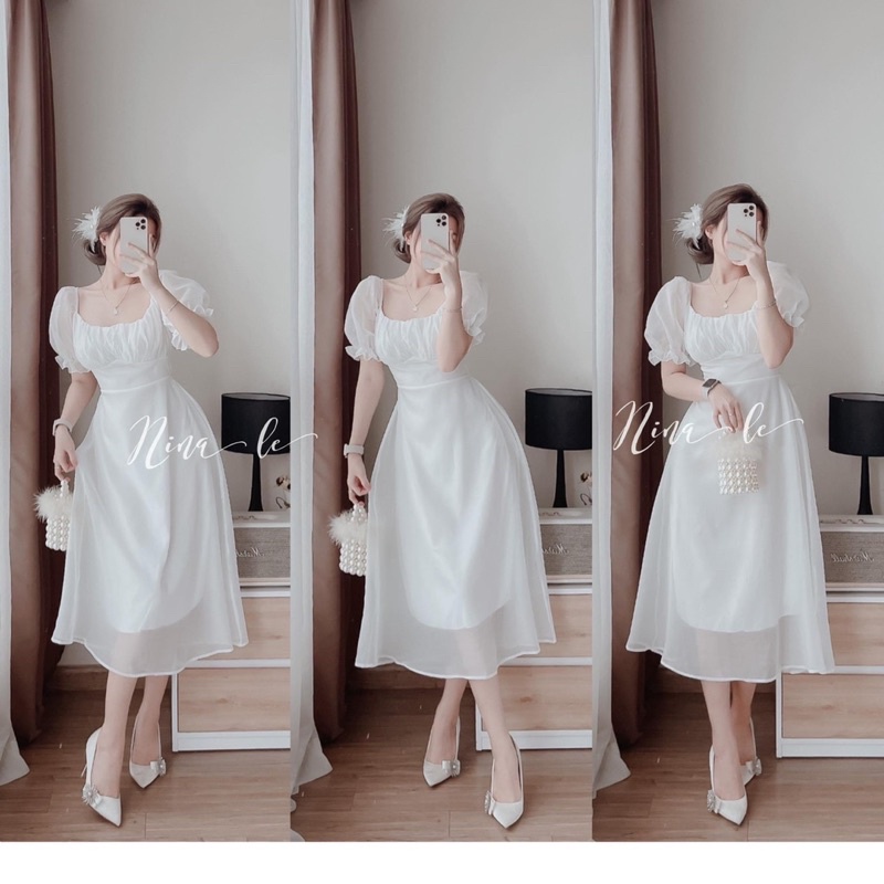 [ 𝐅𝐑𝐄𝐄 𝐒𝐇𝐈𝐏 ] VÁY TƠ BỒNG XÒE 2 LỚP DẦY DẶN 1 MÀU TRẮNG HÀNG L1CHẤT TƠ ĐẸP LẮM Ạ