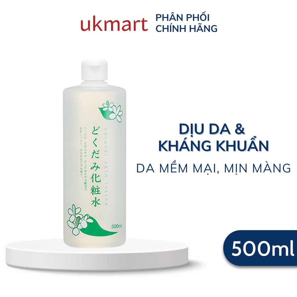 Nước Hoa Hồng Dokudami Chiết Xuất Từ Lá Diếp Cá 500ml Natural Skin Lotion Diếp Cá Kháng Khuẩn Kháng Mụn Cấp Ẩm