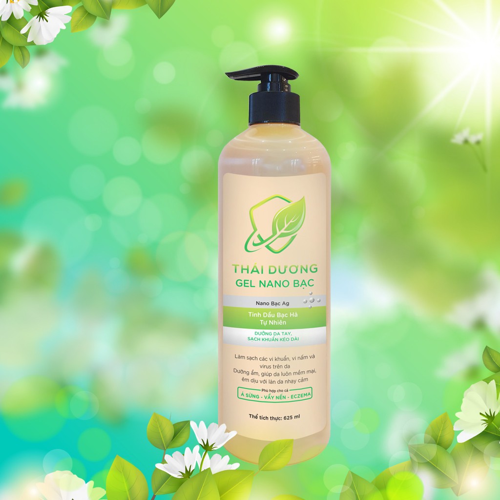 Gel Rửa Tay Khô Bạc hà + Nano bạc - Thái Dương - 625ml
