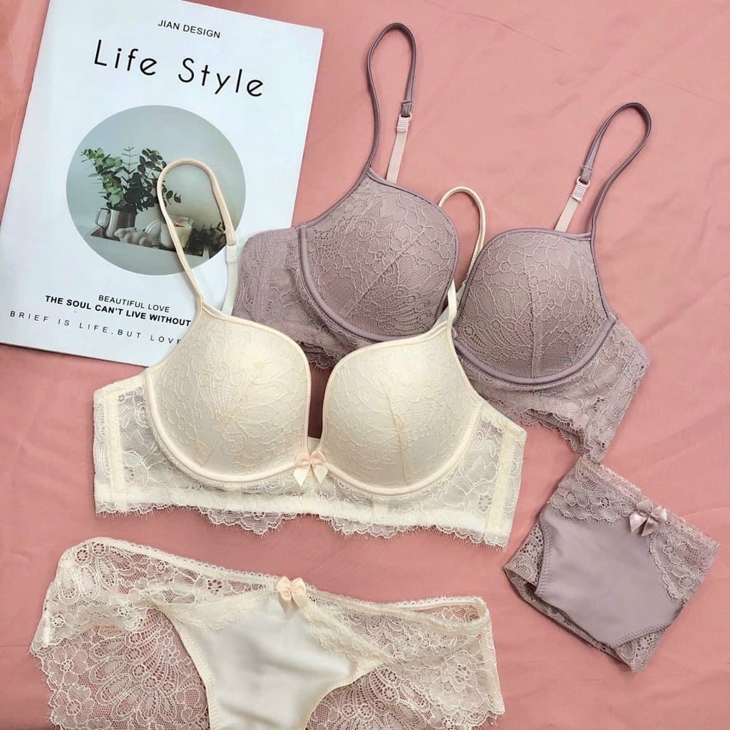 Bộ đồ lót nữ Embra dáng multy cao cấp họa tiết vân hoa EBB58