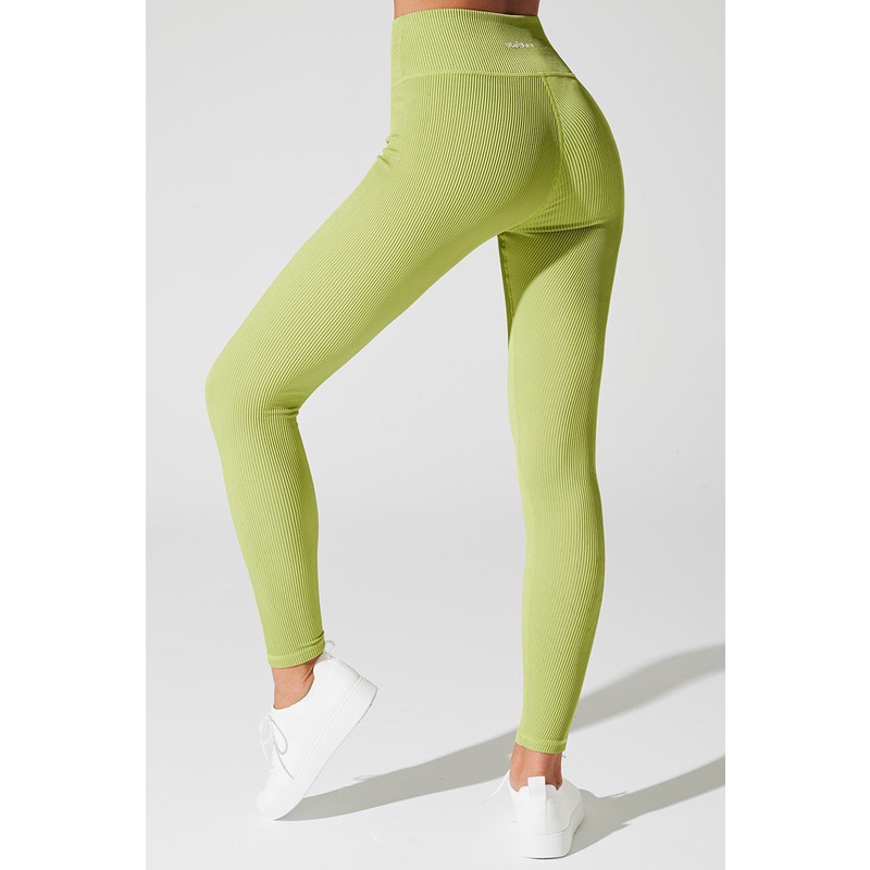 OLABEN Quần legging basic Querida Hw Ribbed Legging Green Smoke