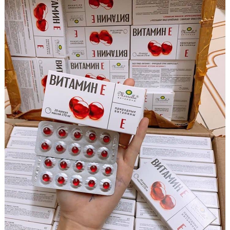 2 VỈ VITAMIN E ĐỎ NGA CHÍNH HÃNG