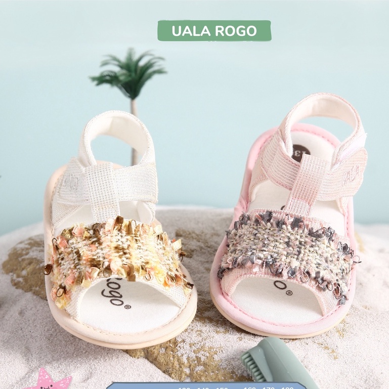 Dép tập đi cho bé Ualarogo đế cao su chống trượt quai dán điều chỉnh độ rộng 5524