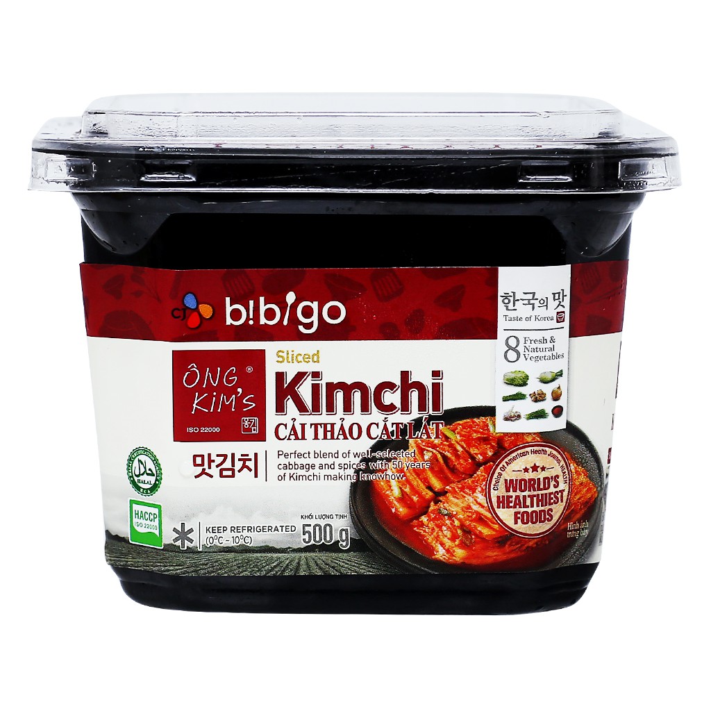 Kim chi cải thảo cắt lát Bibigo Ông Kim's hộp 500g