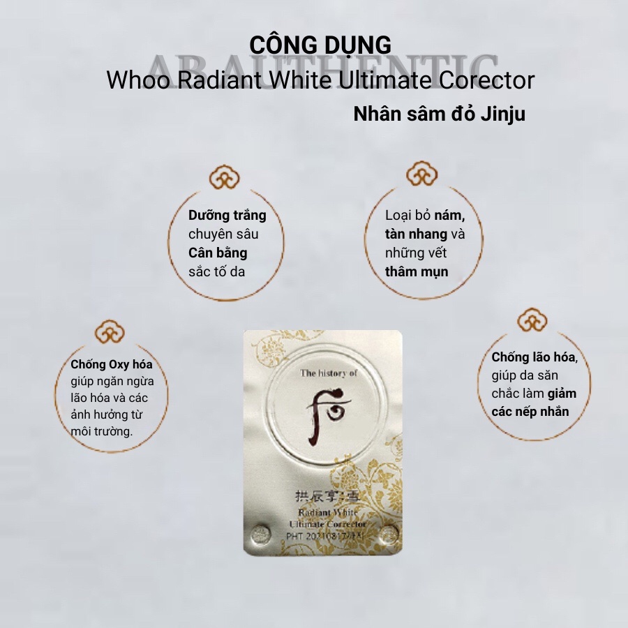 Vỉ Cao nám whoo loại bỏ nám, tàn nhang và dưỡng trắng Radiant - AB Authentic