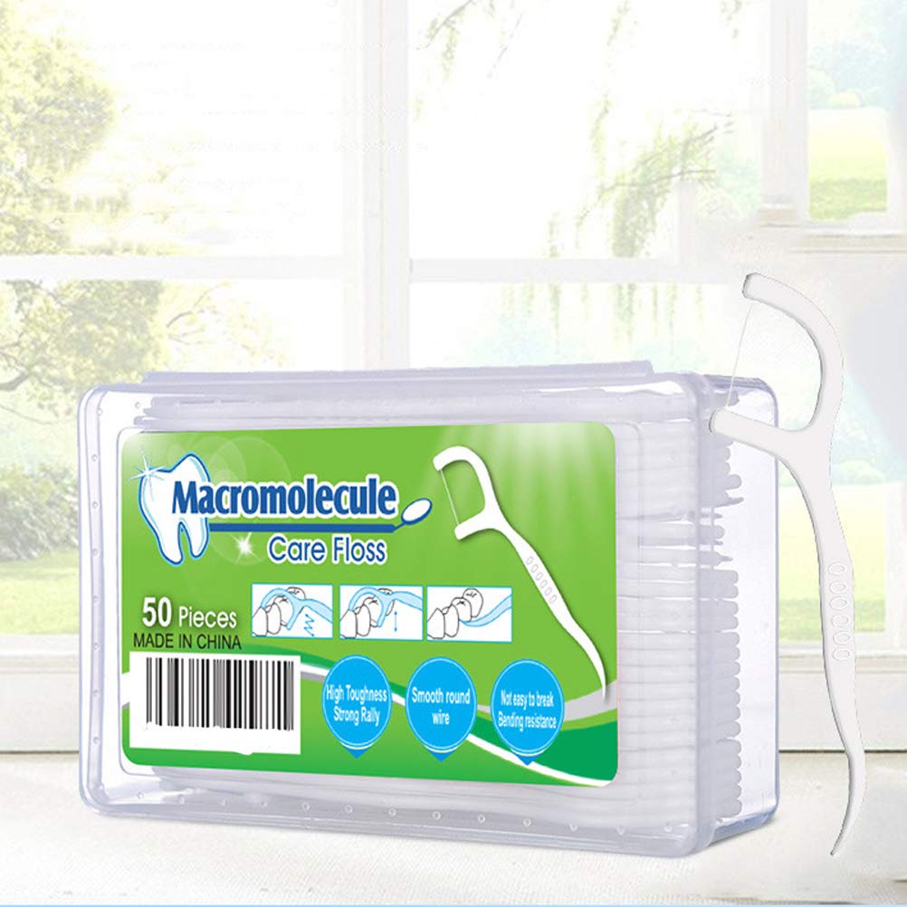 [Chính hãng] Hộp 50 Cái Tăm Chỉ Nha Khoa Macromolecule -  Tiệt Trùng Sợi Chỉ Mảnh Xanh Lá