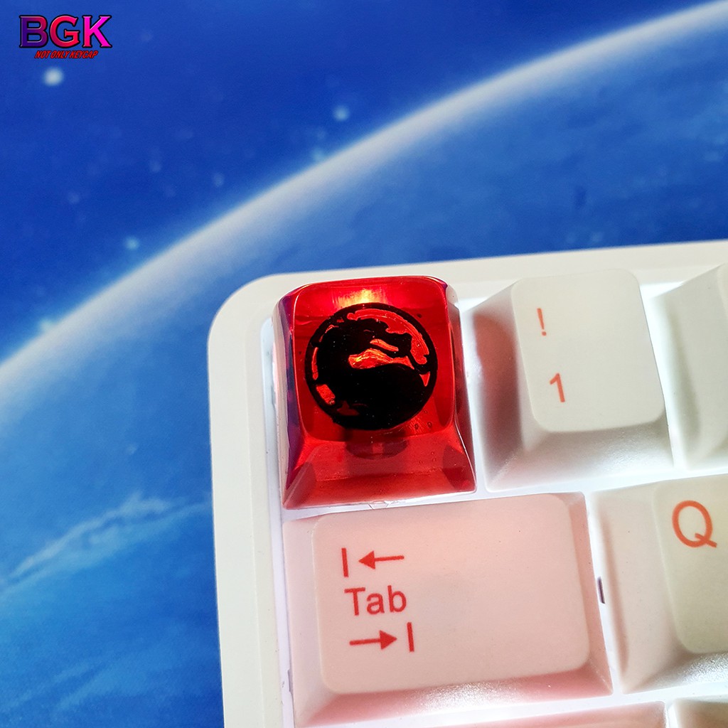 Keycap Lẻ hình LOGO Mortal Kombat cực đẹp SA profile ( keycap resin độc lạ )( Keycap Artisan )