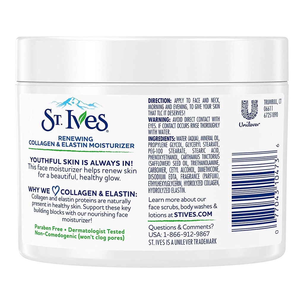 Kem Dưỡng Ẩm St.Ives Renewing Collagen & Elastin Moisturizer 283G