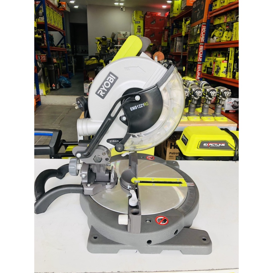 Máy cưa góc ryobi 1200w 210mm ems1221rg - 90% bảo hành 3 tháng