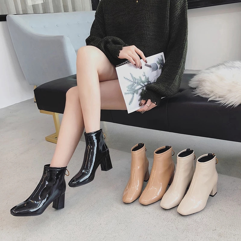 Boot Da Bóng Gót Vuông Khóa Sau F4.M1001 (Fullbox)