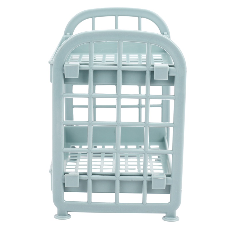 Kệ Nhựa 2 Tầng Đựng Đồ Dùng Nhà Tắm Màu Xanh Dương Phong Cách Bắc Âu