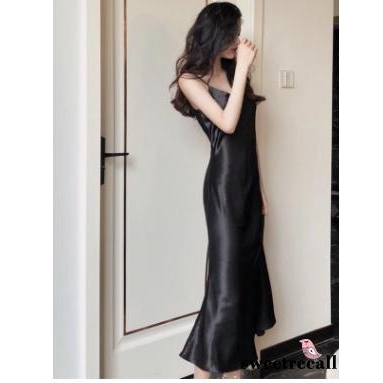 Đầm Hai Dây Cổ Chữ V Chất Vải Satin Xinh Xắn Thời Trang Dành Cho Nữ | BigBuy360 - bigbuy360.vn