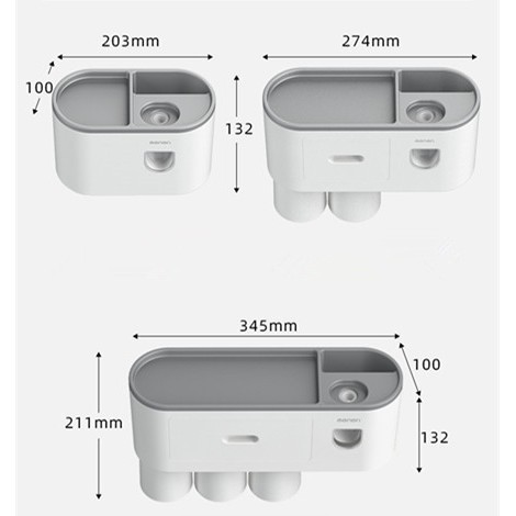 Giá đựng đồ Oenen cho bàn chải đánh răng/khăn giấy/mỹ phẩm sức chứa lớn có chức năng nhả kem đánh răng tự động