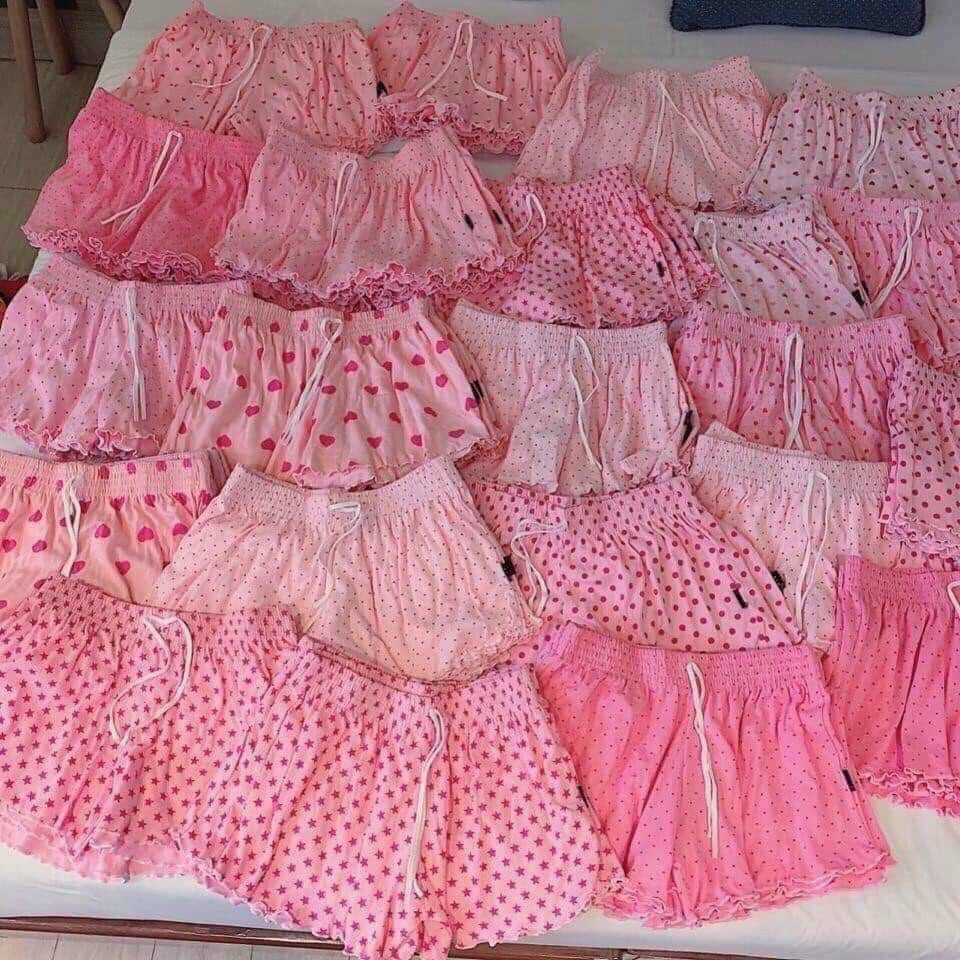 Quần soóc đùi nữ, quần đùi nữ thái nhún viền cute, quần đùi ngủ chất siêu mềm mát CiZi.shop
