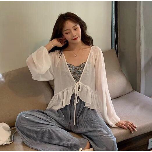 Ao khoac voan mong cot day thoi trang nu