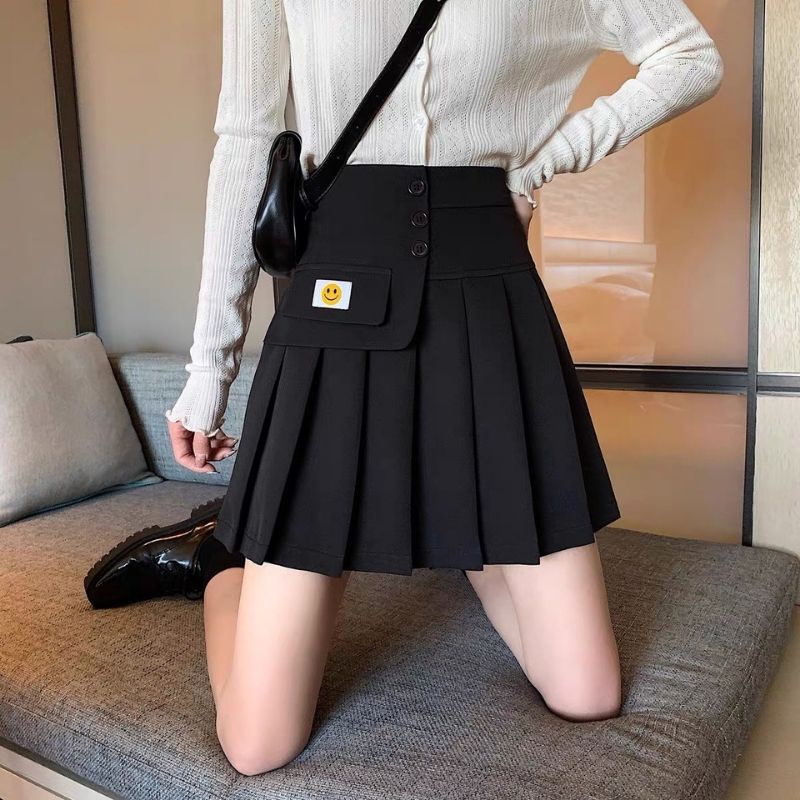 Chân Váy Xếp Ly Ulzzang Hàn Quốc Lưng Cao Phong Cách Tennis Xòe Kểu Xếp Li Ngắn (có quần trong )