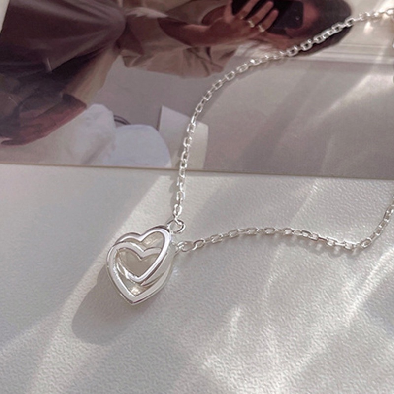 Vòng đeo tay mạ bạc mặt trái tim đôi thời trang dành cho nữ JP5