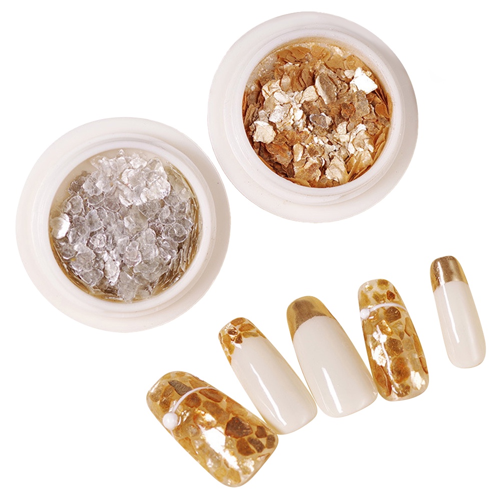 Miếng Dán Trang Trí Móng Tay Nghệ Thuật Bằng Kim Loại Mạ Vàng Đồng Mỏng Độ Bóng Cao