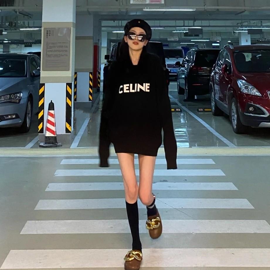 ◊☋Hàng Mới Về Áo Sweater Chui Đầu Dáng Rộng Thêu Chữ CE Kiểu Hàn Quốc Thời Trang Thu Đông 2021 Cho Nữ