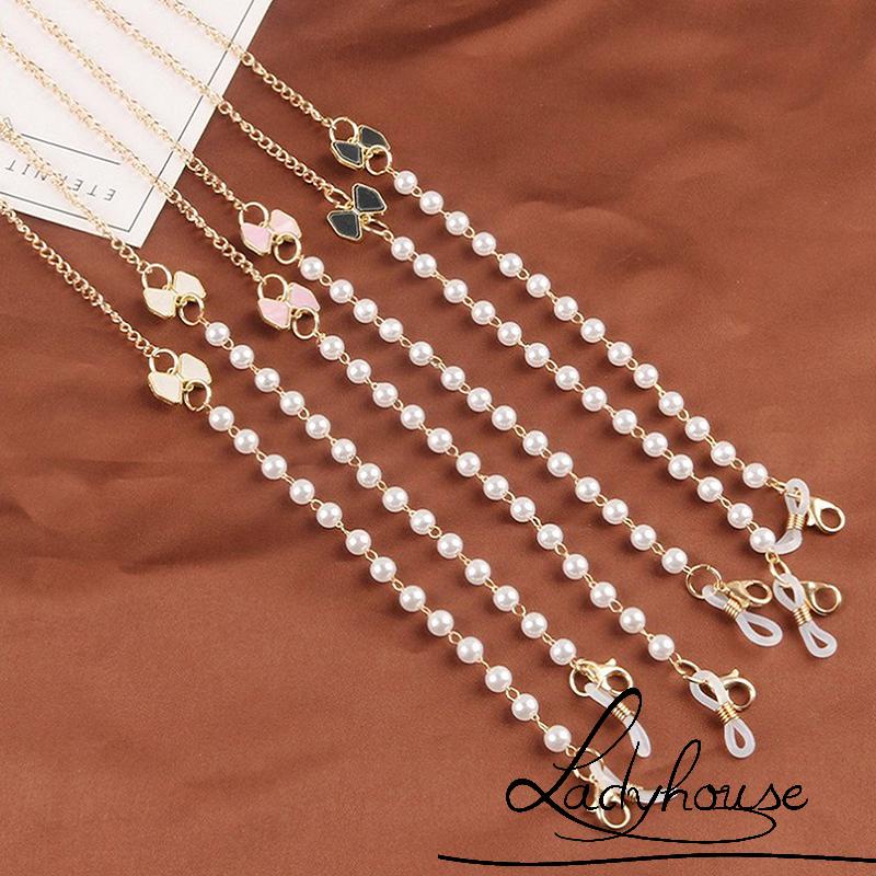 Dây đeo mắt kính đính ngọc trai có thể điều chỉnh độ dài