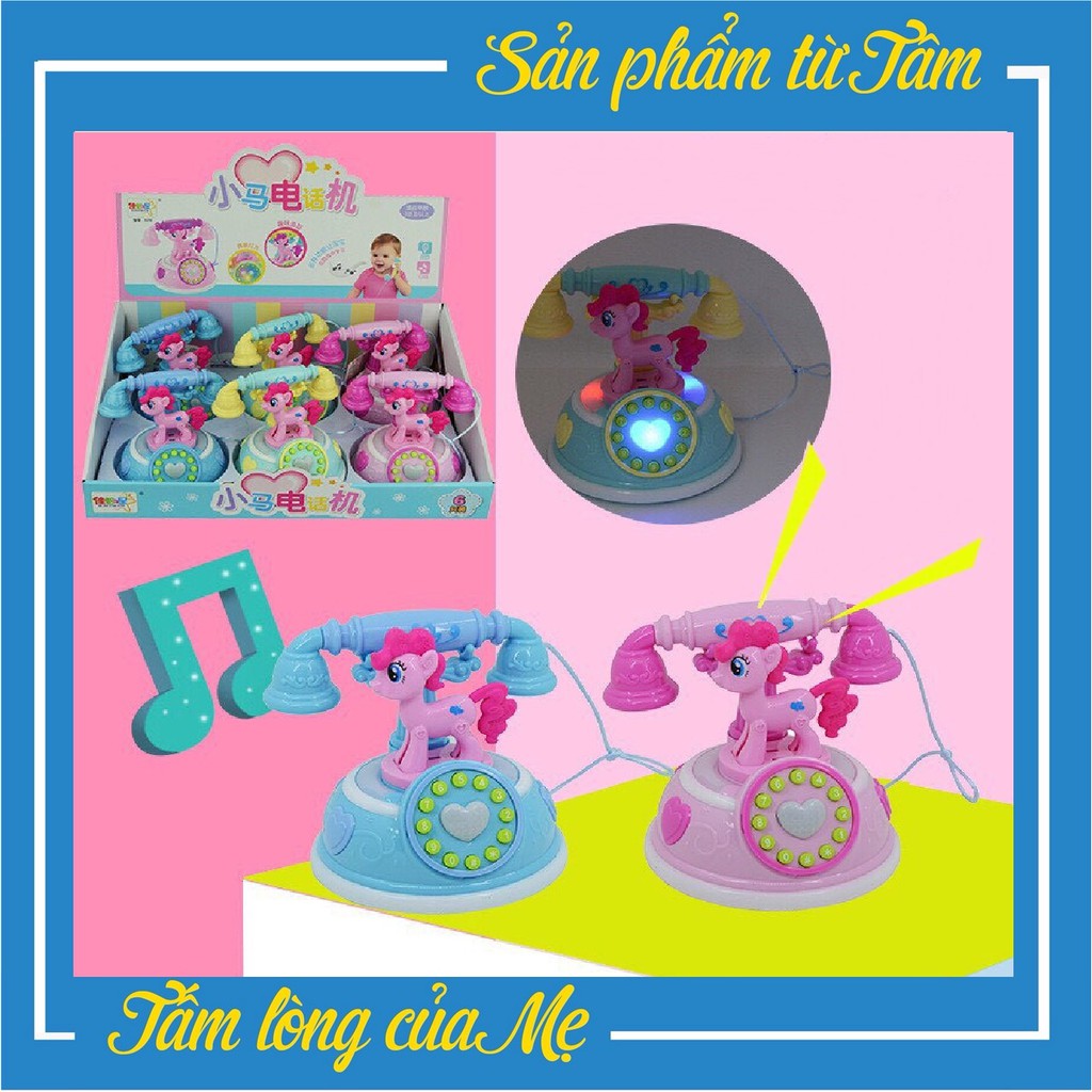 Đồ Chơi Điện Thoại Bàn Thiên Thần Ngựa Pony Phát Nhạc Có Đèn Đáng Yêu Cho Bé